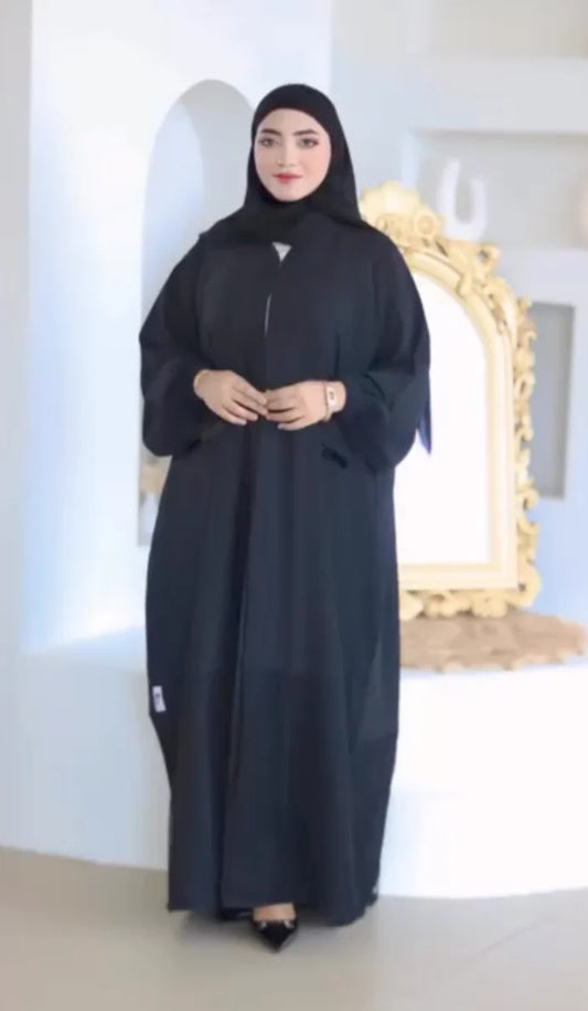 عباية دبل شيفون كلوش مطرزة